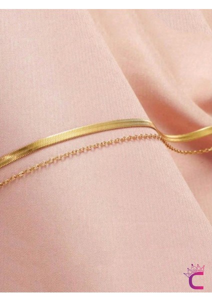 Gold Kadın Paslanmaz Çelik Italyan Zincir Halhal Seti - Zarif Ayarlanabilir Ayak Bileği Plaj Takısı modelleri