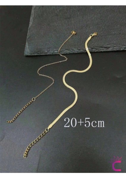 Gold Kadın Paslanmaz Çelik Italyan Zincir Halhal Seti - Zarif Ayarlanabilir Ayak Bileği Plaj Takısı indirimleri