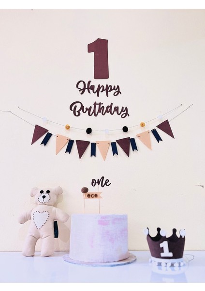 1 Bir Yaş Happy Birthaday Iyi Ki Doğdun Parti Şapkalı Set fırsatları