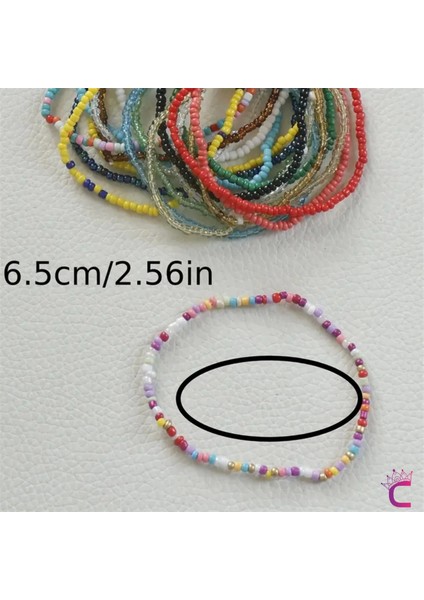 18'li Kombin Halhal Renkli Boncuklu Kadın Halhal Seti fırsatları