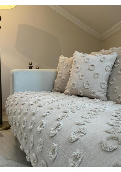 Lüx Saçaklı Ponpon Cappuccino Koltuk Örtüsü 180x240 Oturma ve Sırt Kısmı modelleri