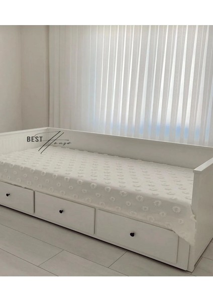 Lüx Saçaklı Ponpon Ekru Divan Örtüsü 130x250 Oturma Kısmı fiyatları