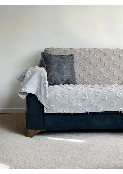 Lüx Saçaklı Ponpon Gümüş Gri Koltuk Örtüsü 180x300 Oturma, Sırt ve Kol Kısmı fiyatları