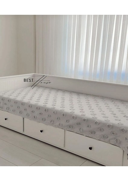 Lüx Saçaklı Ponpon Gümüş Gri Divan Örtüsü 130x250 Oturma Kısmı modelleri