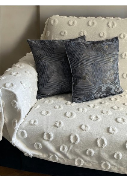 Lüx Saçaklı Ponpon Ekru Koltuk Örtüsü 180x300 Oturma, Sırt ve Kol Kısmı fiyatları