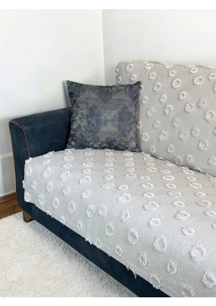 Lüx Saçaklı Ponpon Koltuk Örtüsü Gümüş Gri 180x240 Oturma ve Sırt Kısmı modelleri