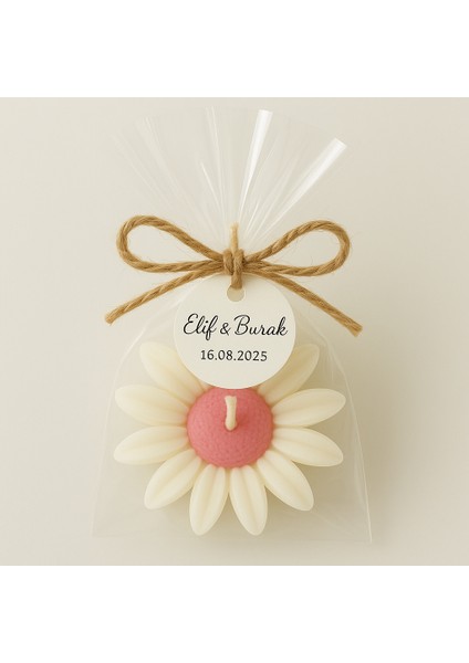 Papatya Görünümlü Mini Mumlar – Toplu Hediyelik Mum Seti Parti, Nikah, Söz, Nişan Için
