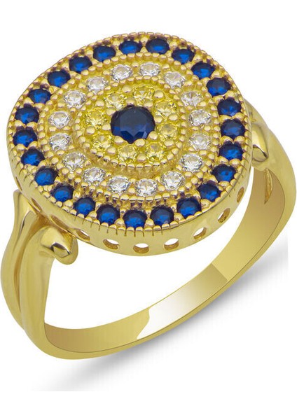 Nazarlı Gold 925 Ayar Gümüş Kadın Yüzük
