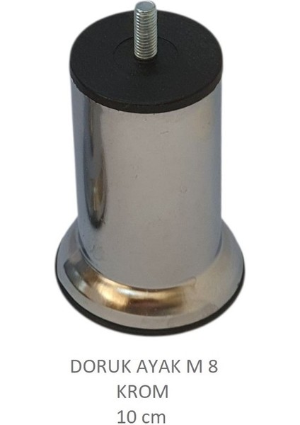 Doruk Ayak, Cıvatalı Baza Koltuk Dolap Ayağı, Metal, Krom, M8, 10 cm modelleri