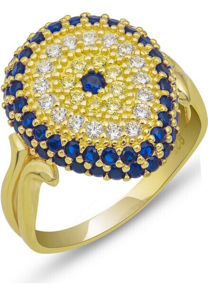 Nazarlı Gold 925 Ayar Gümüş Kadın Yüzük