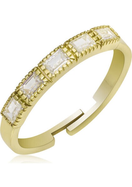 Ayarlanabilen Gold 925 Ayar Gümüş Kadın Yüzük
