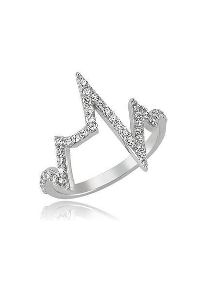 Kalp Ritimi 925 Ayar Gümüş Kadın Yüzük