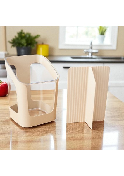 3 Bölmeli Tezgah Üstü Kaşıklık - Çıkarılabilir Bölmeli Kaşık Bıçak Standı Mutfak Organizer Bej fiyatları