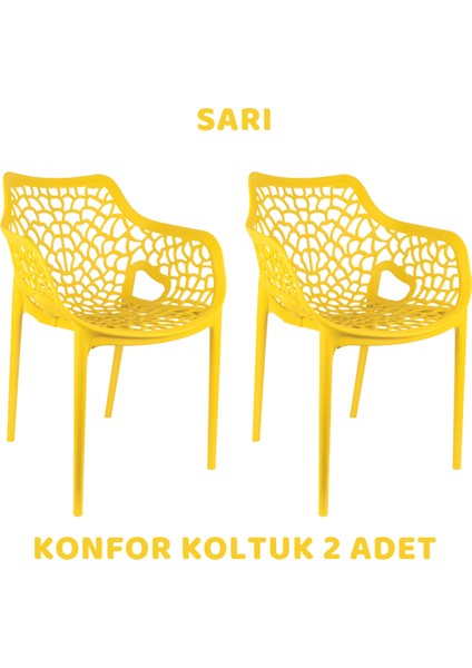 Konfor 2’li Bahçe Sandalyesi Seti – SARI