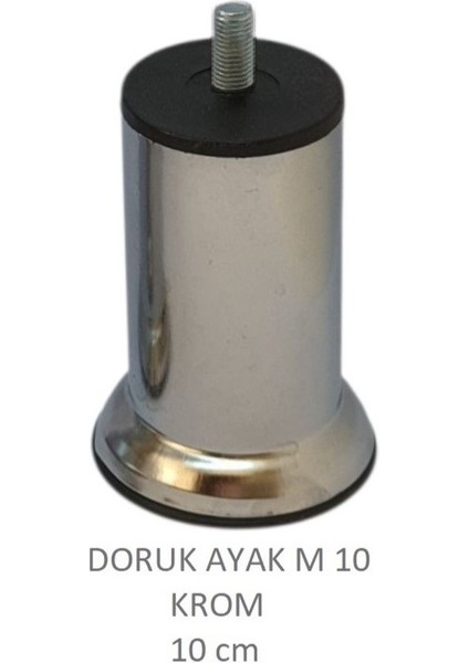 Doruk Ayak, Cıvatalı Baza Koltuk Dolap Ayağı, Metal, Krom, M10, 10 cm fiyatları
