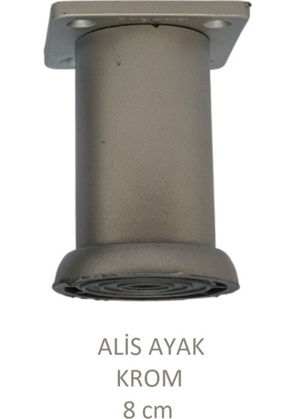 Alis Ayak, Baza Koltuk Dolap Ayağı, Plastik, Krom, 8 Cm, Vidalarıyla