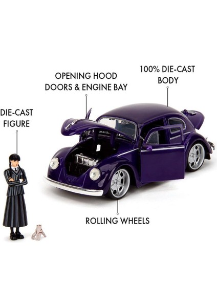 253255076 Jada Wednesday Volkswagen Beetle 1 24 fiyatları