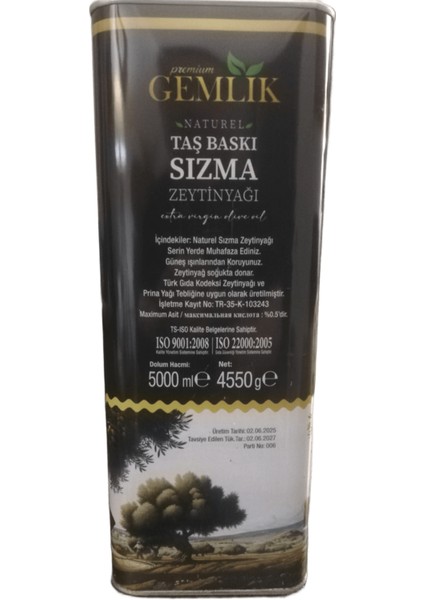 Sızma Zeytinyağı 5 lt. (Naturel & Soğuk Sıkım Taş Baskı) fırsatları