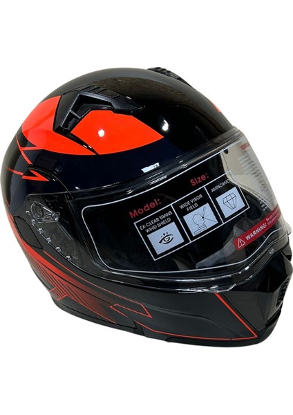 Jk Kask Çene Açılır Siyah Kırmızı M fiyatları
