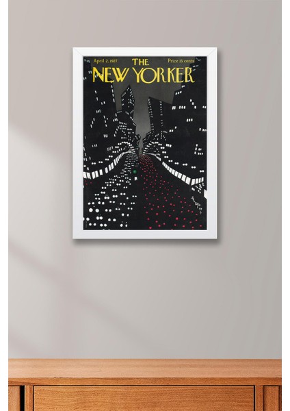 The New Yorker Çerçeveli Tablo April 2 1927 - Şehir Trafik Işıkları fiyatları