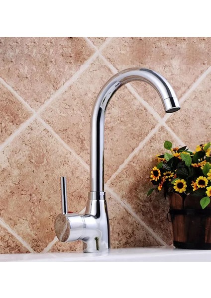 Krom Delta Uzun Borulu Mutfak Eviye Bataryası Sıcak Soğuk Girişli fiyatları