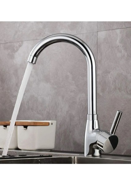 Krom Delta Uzun Borulu Mutfak Eviye Bataryası Sıcak Soğuk Girişli fırsatları