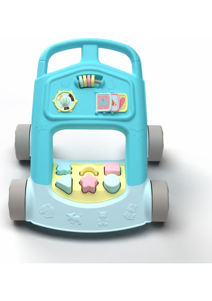 2'si 1 Arada Yürüme Yardımcısı Ilk Adım Arabası ve Şekil Eşleştirme Oyuncağı , 10 Ay+ fırsatları