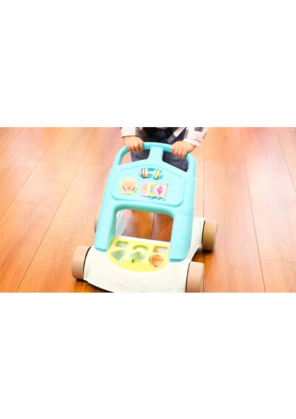 2'si 1 Arada Yürüme Yardımcısı Ilk Adım Arabası ve Şekil Eşleştirme Oyuncağı , 10 Ay+