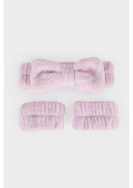 Kadın 2'li Saç Bandı ve Havlu Bileklik Makyaj ve Cilt Bakımı Uygulama Seti F6662AXNS