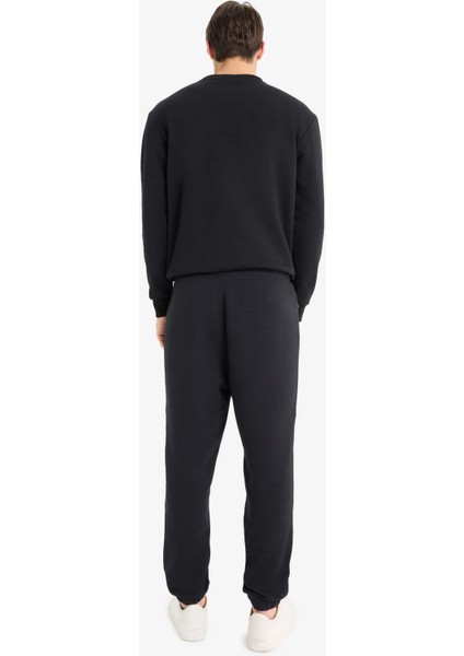 Regular Fit Beli Bağcıklı İçi Yumuşak Tüylü Paçası Lastikli Baskılı Fermuar Cepli Eşofman Altı Y5511AZ25AU