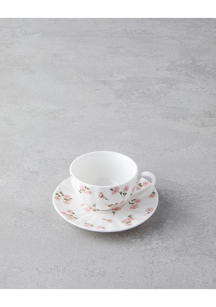 Cordelia New Bone China 4 Parça 2 Kişilik Kahve Fincan Takımı 90 ml Beyaz - Pembe modelleri