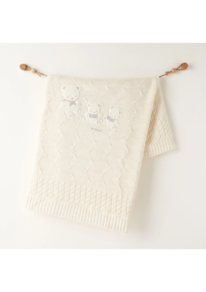 AC26341 Triko Battaniye 85X100 Ekru