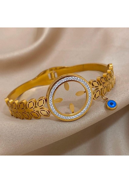 Çeyrek Altın Takılan Kararmaz Çelik Kelepçe SNS103896 fiyatları