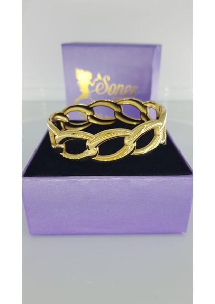 Kalın Çelik Kelepçe SNS103901 Kadın Trend Moda Hediye