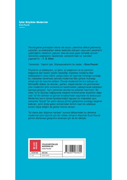 İyiler Büyükler Modernler (Ciltli) - Ezra Pound fiyatları