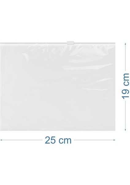 25X19CM Baskısız Şeffaf Buzlu Fermuarlı Poşet