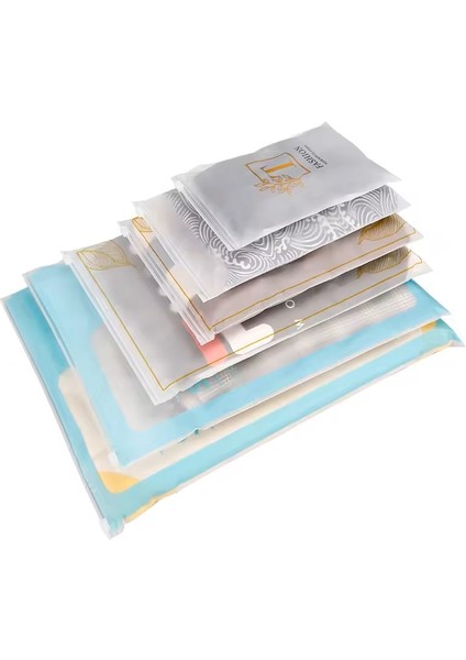 30X20CM Baskısız Şeffaf Buzlu Fermuarlı Poşet indirimleri
