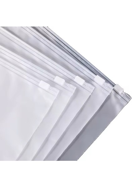 30X20CM Baskısız Şeffaf Buzlu Fermuarlı Poşet