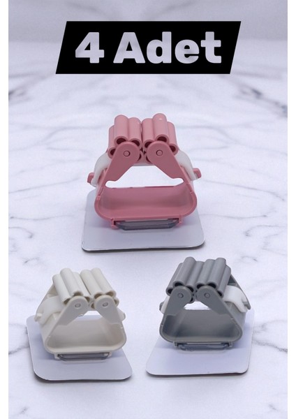 4 Adet Duvara Monte Mop Paspas Tutucu Askı Yapışkanlı Mop Süpürge Paspas Temizleme Fırçası Tutucu