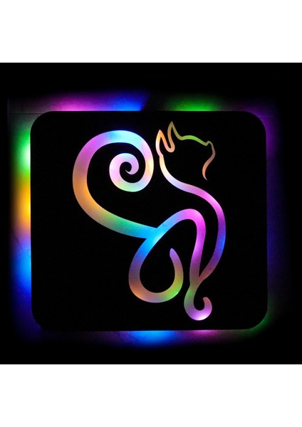 LED Işıklı Kişiselleştirilebilir Kedi Temalı Tablo Danica Dekoratif Gece Lambası