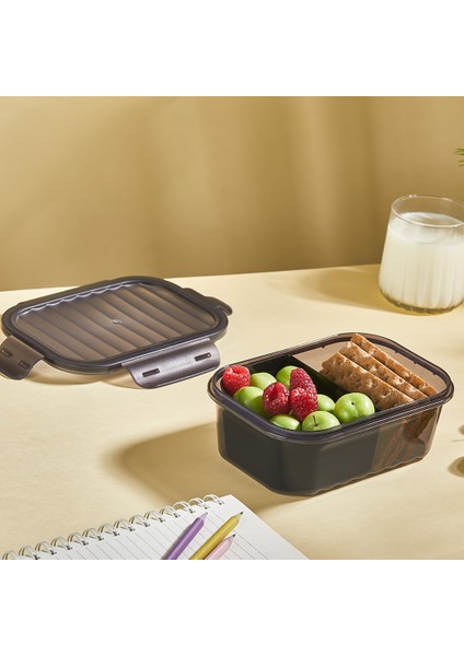 Qlux Sızdırmaz Saklama Kabı 2 Bölmeli Saklama Kabı 2 Bölmeli Yemek Taşıma Kabı