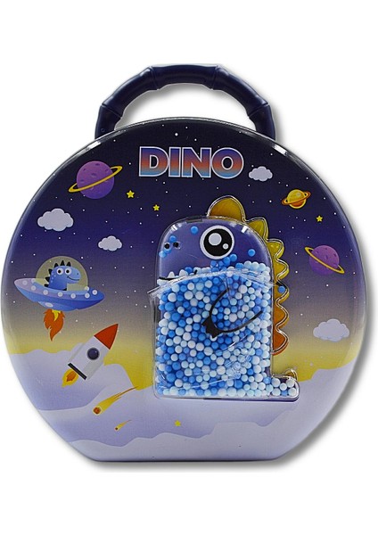 Şifreli Metal Yuvarlak Dino Kumbara (0355) Lacivert