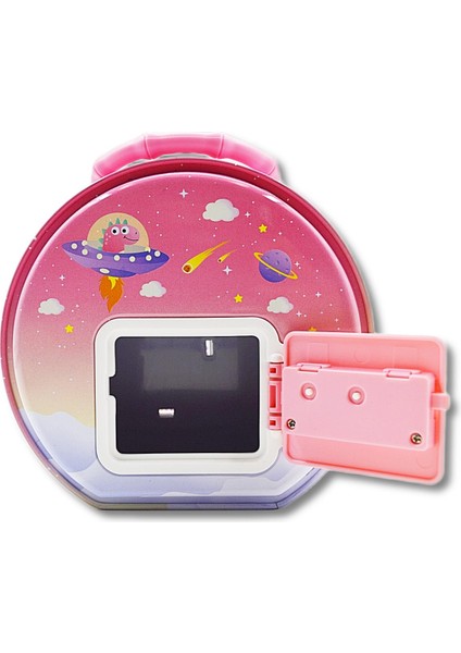 Şifreli Metal Yuvarlak Dino Kumbara (0355) Pembe modelleri