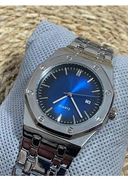 Erkek Kol Saati - Gümüş Çelik Kordon - Çelik Kasa 6052