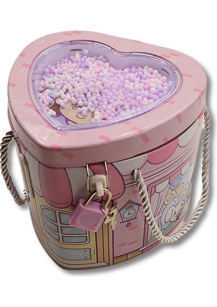 Kilitli Metal Kalp Şekilli Kumbara (0356) Pembe fiyatları