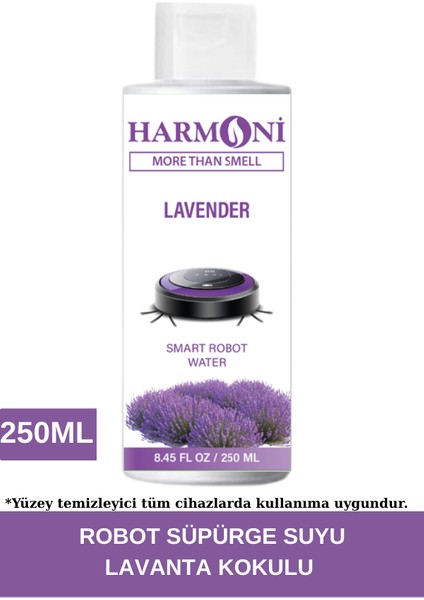 Lavanta Akıllı Robot Süpürge Suyu, Sprey Mop Suyu Robot Süpürge Deterjanı Yüzey Temizleyici 250ML