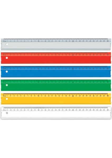 Renkli Plastik Cetvel 30 cm KOD:005