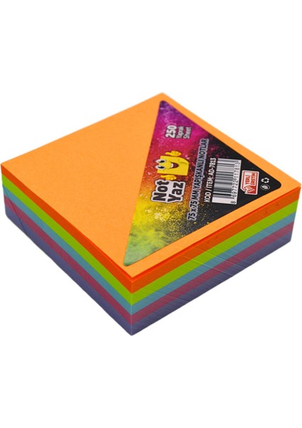 75X75 Yapışkanlı Küp Not 5 Renk 250 Yaprak (AD-7813)
