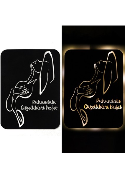 LED Işıklı Kişiselleştirilebilir Kadın Temalı Tablo Cleo Dekoratif Gece Lambası fiyatları