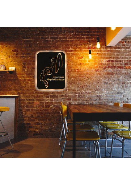 LED Işıklı Kişiselleştirilebilir Kadın Temalı Tablo Cleo Dekoratif Gece Lambası modelleri